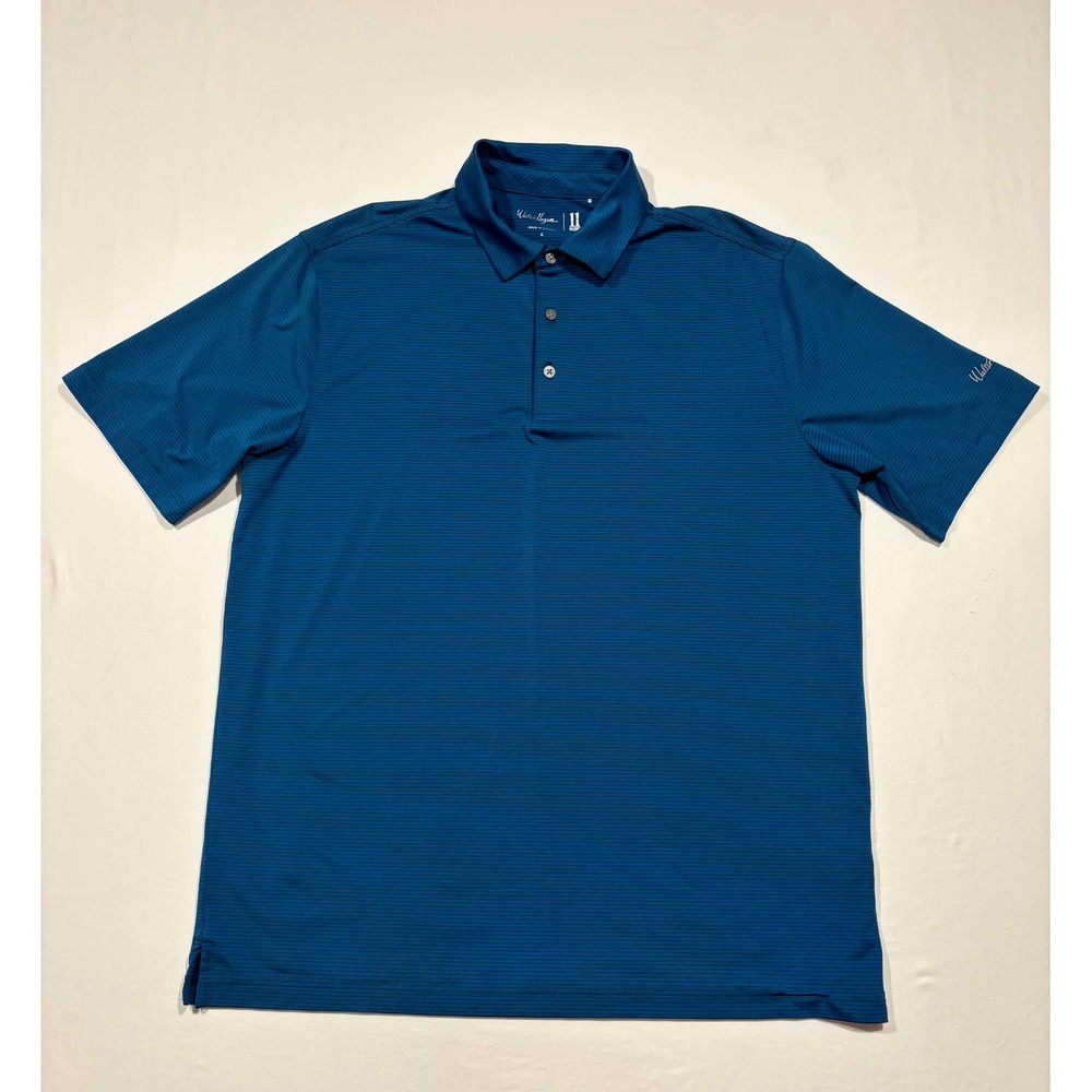 Walter Hagen‎ 11 Majors Mens Large Blue Striped Golf Polo Shirt Short Sleeve